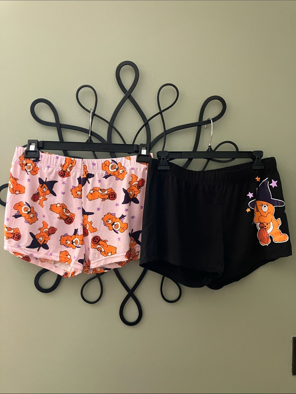 Care Bears Pink and Black Halloween Short Set